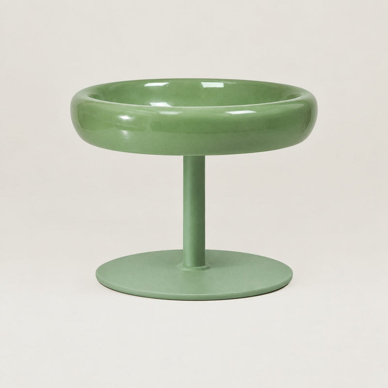 Gamelle surélevée en céramique coloris vert sauge